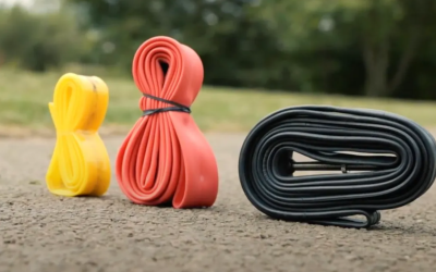 Three materials for making bicycle inner tubes.